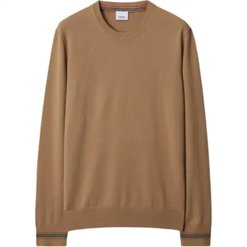 Burberry Sweaters Men's Camel Crew Neck Moderate Other
