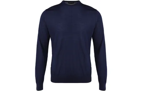 PRADA Sweaters Men's Dark Blue Crew Neck Moderate Other