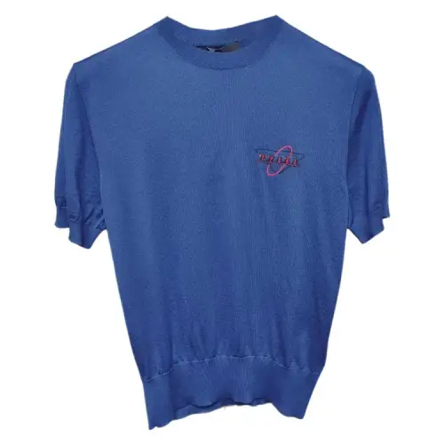 PRADA Sweaters Men's Blue Crew Neck Moderate Other