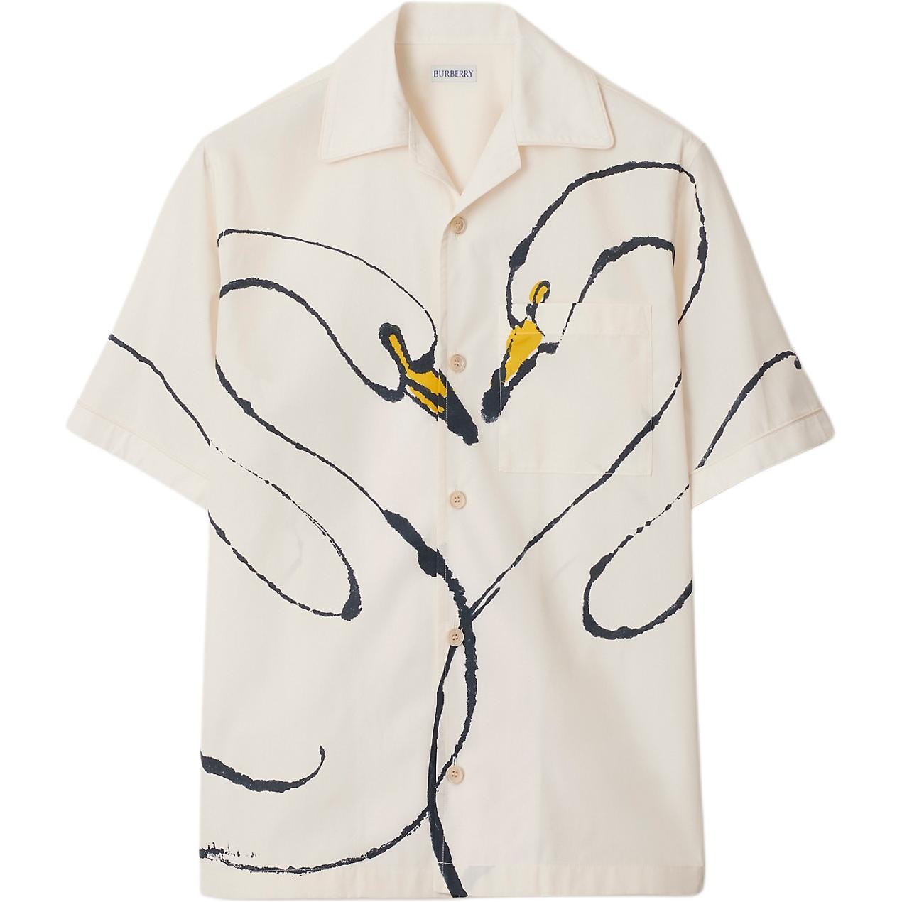 Burberry Swan-print Cotton Shirt