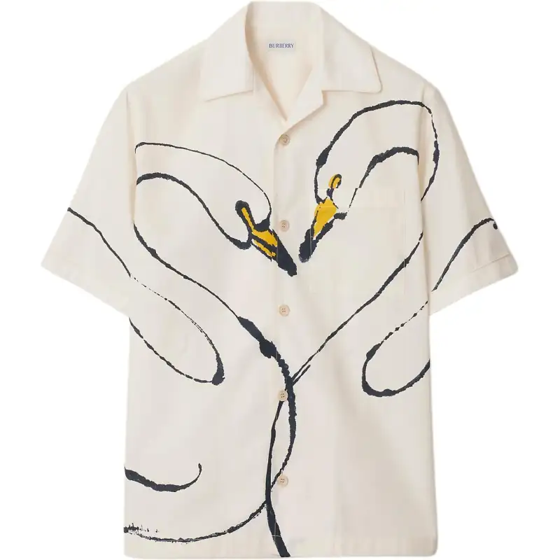 Burberry Swan-print Cotton Shirt