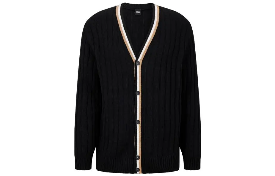 HUGO BOSS Cashmere Sweaters Men's Black V Neck Moderate