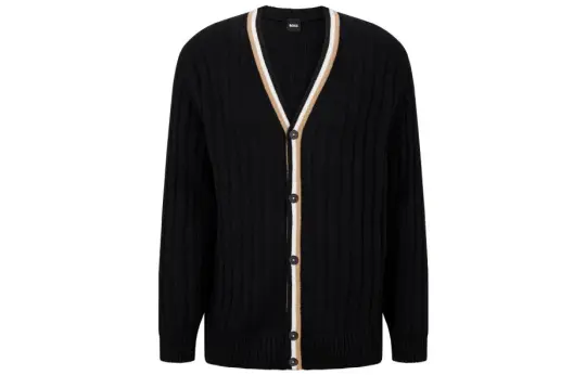 HUGO BOSS Cashmere Sweaters Men's Black V Neck Moderate