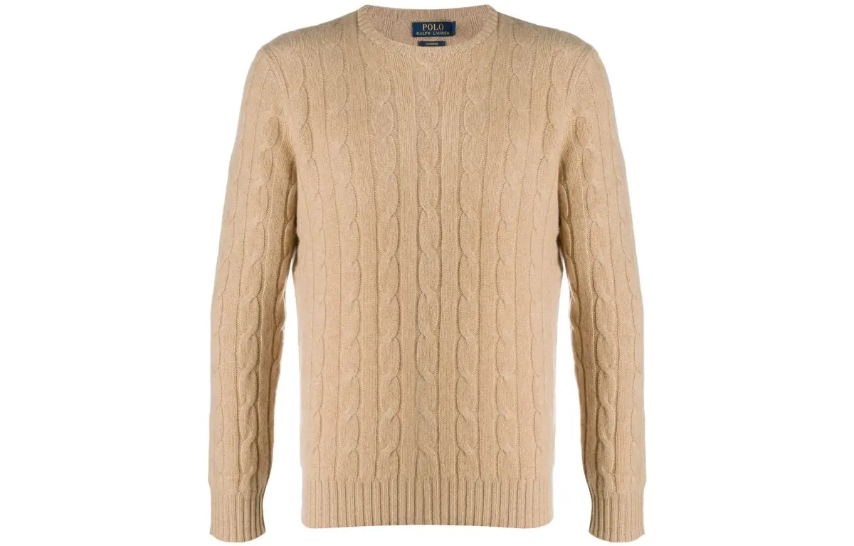 cable-knit crew-neck jumper