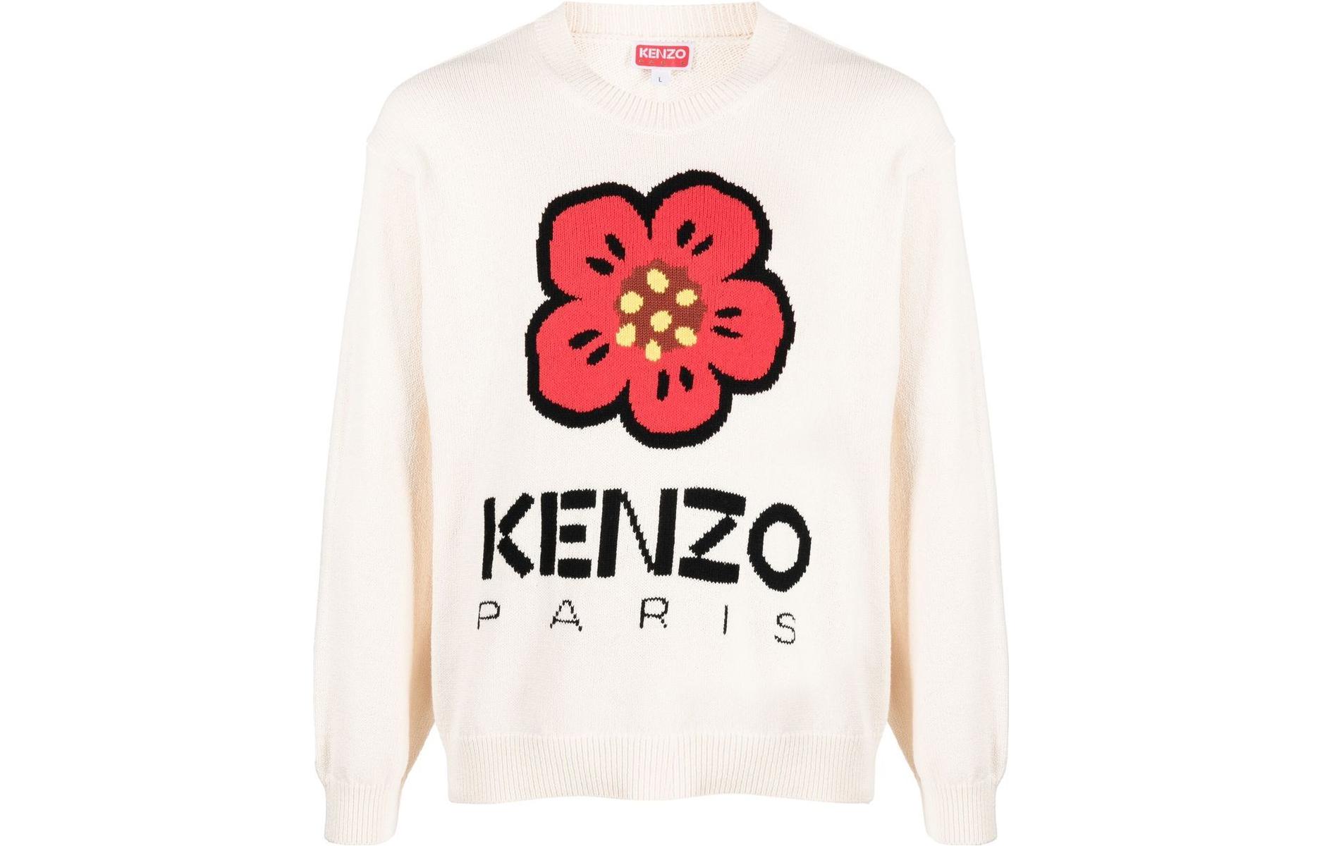 KENZO Boke Flower-intarsia Crew-neck Jumper