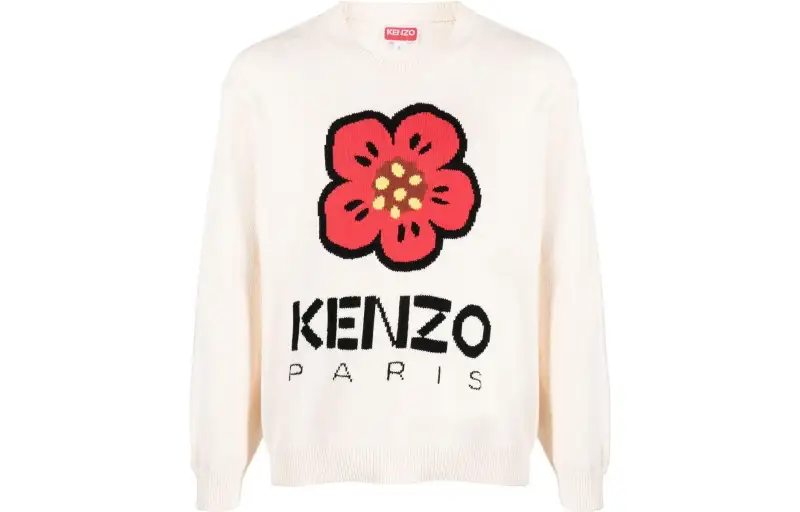 KENZO Boke Flower-intarsia Crew-neck Jumper