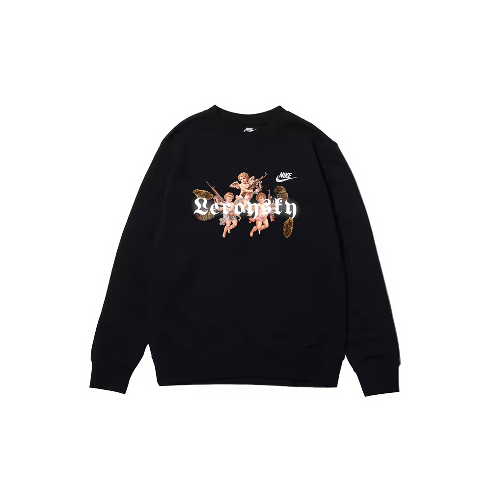Nike, uniform, black long-sleeve, custom-made, print, classic length