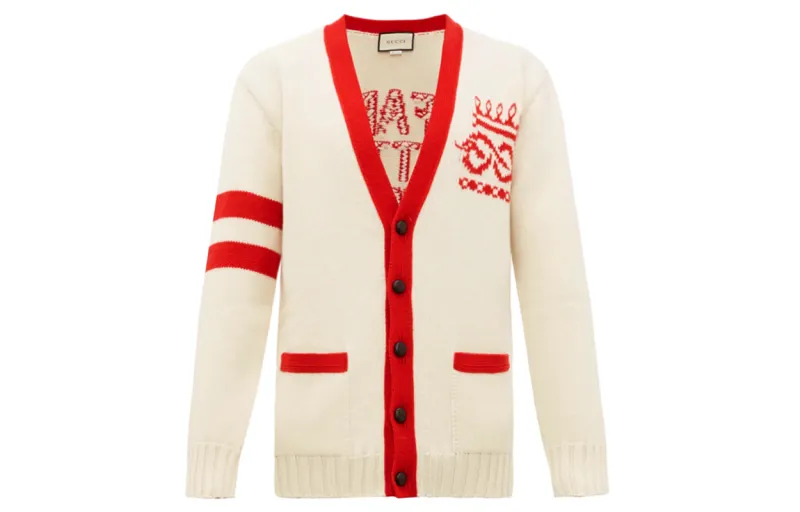 GUCCI Sweaters Men's White V Neck Moderate Other