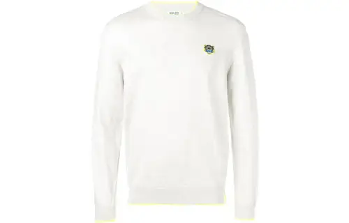 KENZO Sweaters Men's Light Gray Crew Neck Moderate Other