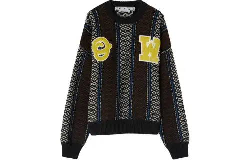 OFF WHITE Ow Baja Chunky Crew Knit Sweater