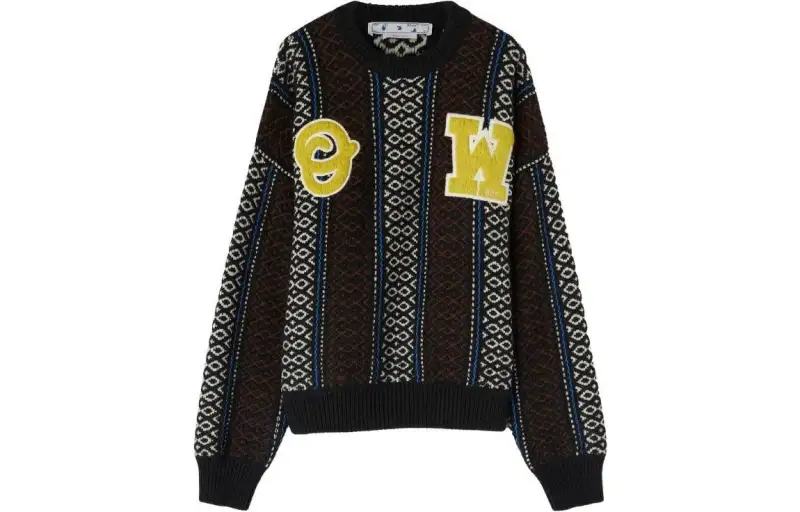 OFF WHITE Ow Baja Chunky Crew Knit Sweater