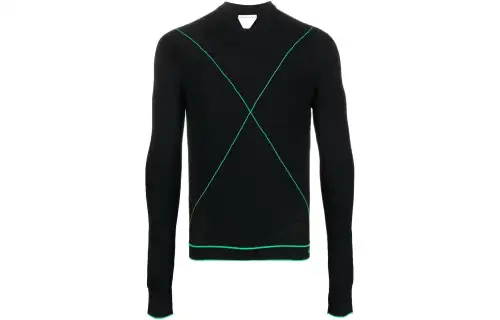 Bottega Veneta Sweaters Men's Black Crew Neck Moderate Other