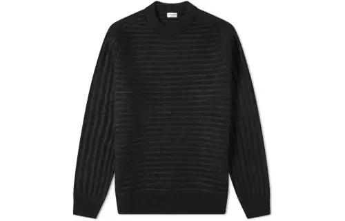 SAINT LAURENT Sweaters Men's Black Crew Neck Moderate Other
