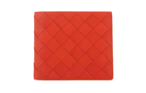 Bottega Veneta Cow Leather Card Holder, Wallet Unisex Tomato