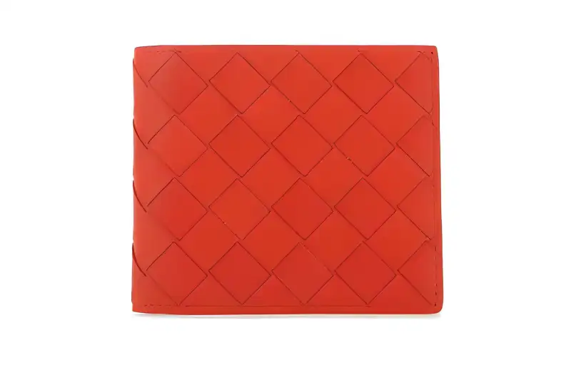 Bottega Veneta Cow Leather Card Holder, Wallet Unisex Tomato