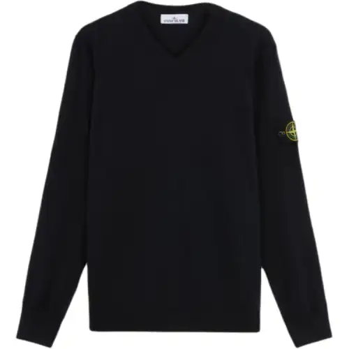 STONE ISLAND V Neck Ribbed Jumper