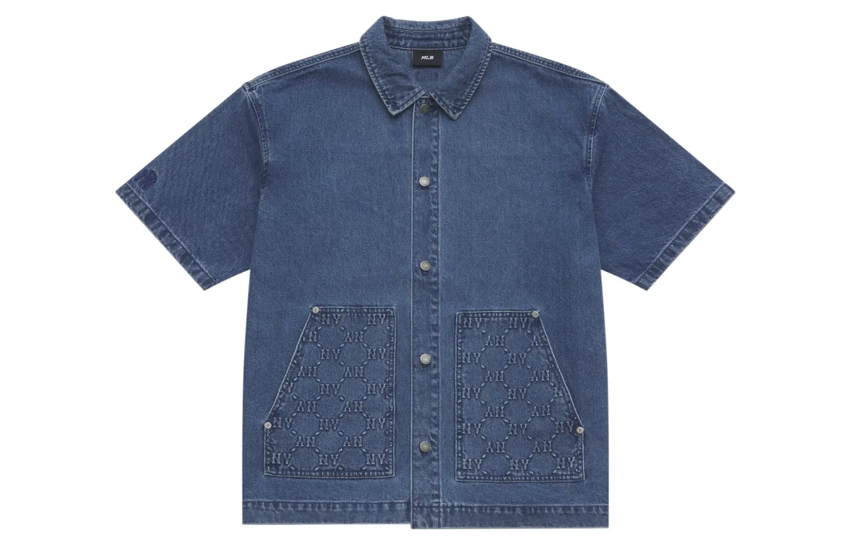 MLB MONOGRAM SS25 Shirt Unisex Denim