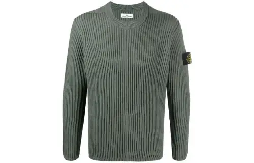 STONE ISLAND Sweaters Men's Army Green Crew Neck Moderate Straight Fit