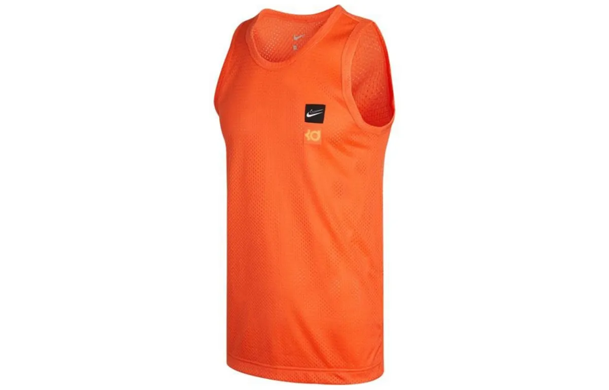 Nike Tank Tops Men's Orange Crew Neck Moderate Straight Fit
