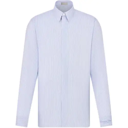 DIOR Shirts Men's Blue Pointed Collar Moderate Other
