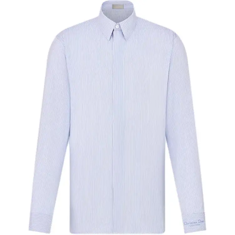 DIOR Shirts Men's Blue Pointed Collar Moderate Other