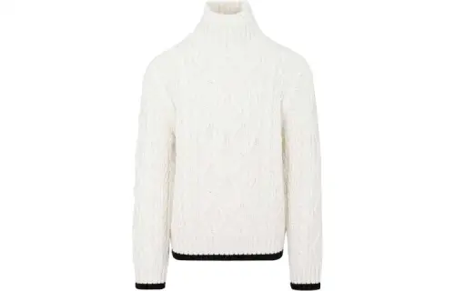 DIOR Quarterly New Products Cashmere Sweaters Men's White Turtleneck Moderate
