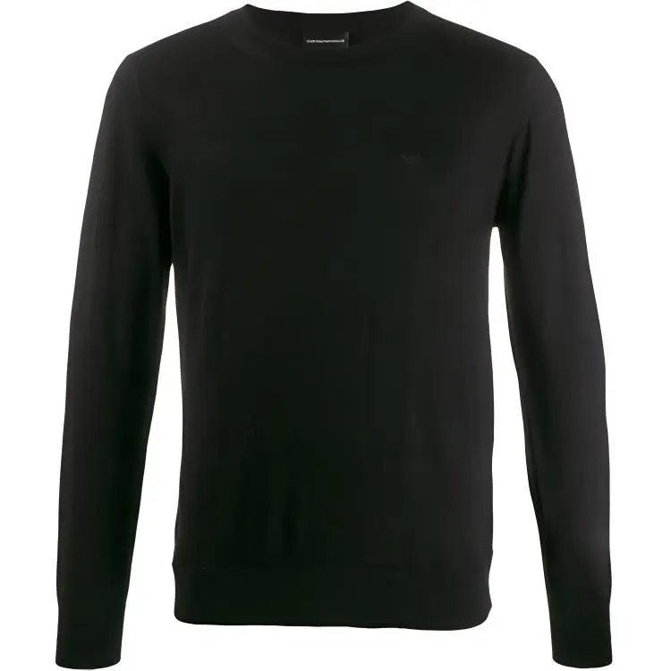 EMPORIO ARMANI Sweaters Men's Black Crew Neck Moderate Other