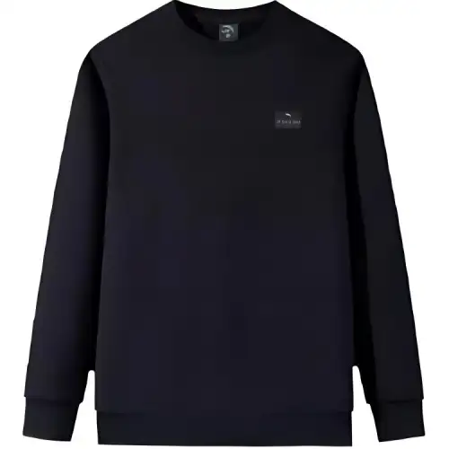 Anta Variety Training Collection Athleisure Minimalist Style Solid Color Crew Neck Pullover Fleece Lined Sweatshirt
