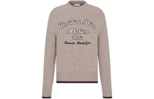 DIOR Sweaters Men's Beige Crew Neck Other