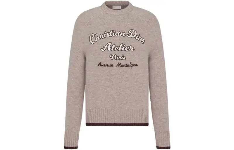 DIOR Sweaters Men's Beige Crew Neck Other