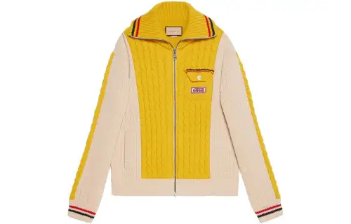 GUCCI Sweaters Men's Yellow Lapel Moderate Other