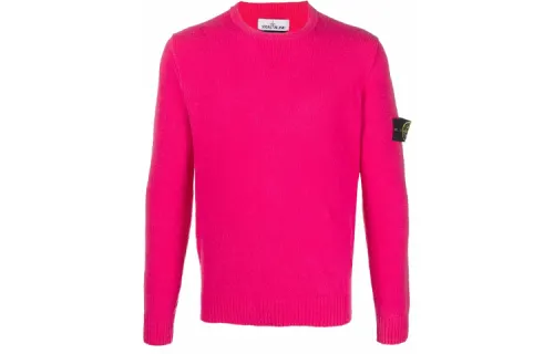 STONE ISLAND Sweaters Men's Fuchsia Crew Neck Moderate Straight Fit