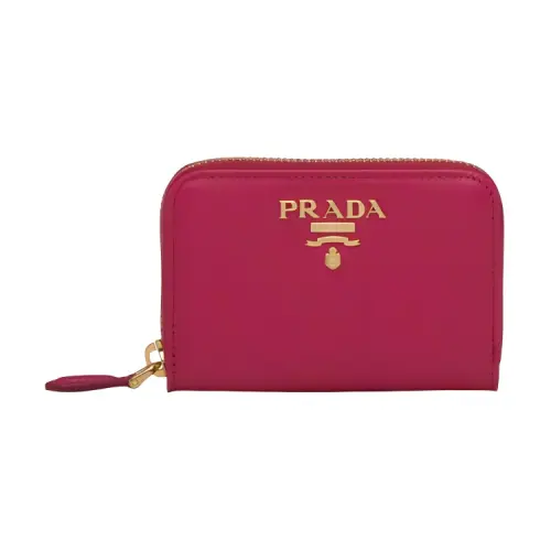 PRADA Saffiano Leather Wallet Women's Pink Peony