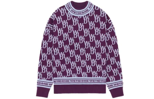 WE11DONE FW21 Cashmere Sweater Unisex Purple