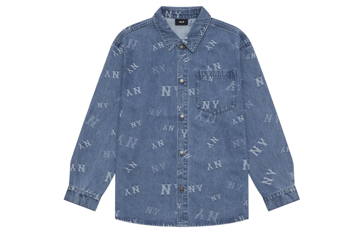 MLB MONOGRAM 24FW Denim Shirt Unisex Indigo