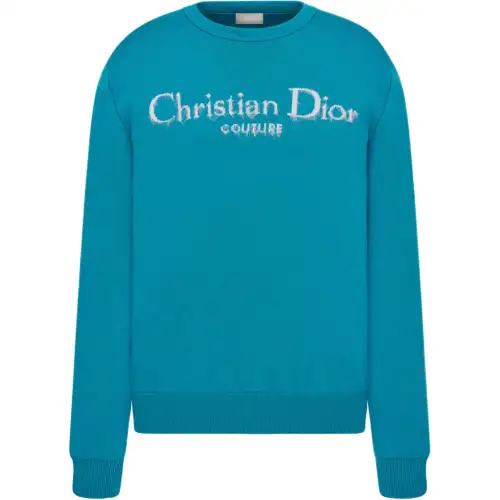DIOR Sweaters Men's Blue Crew Neck Moderate Set