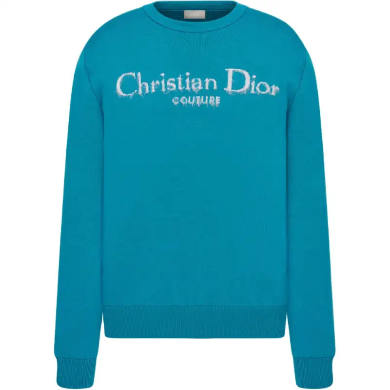 DIOR Sweaters Men's Blue Crew Neck Moderate Set