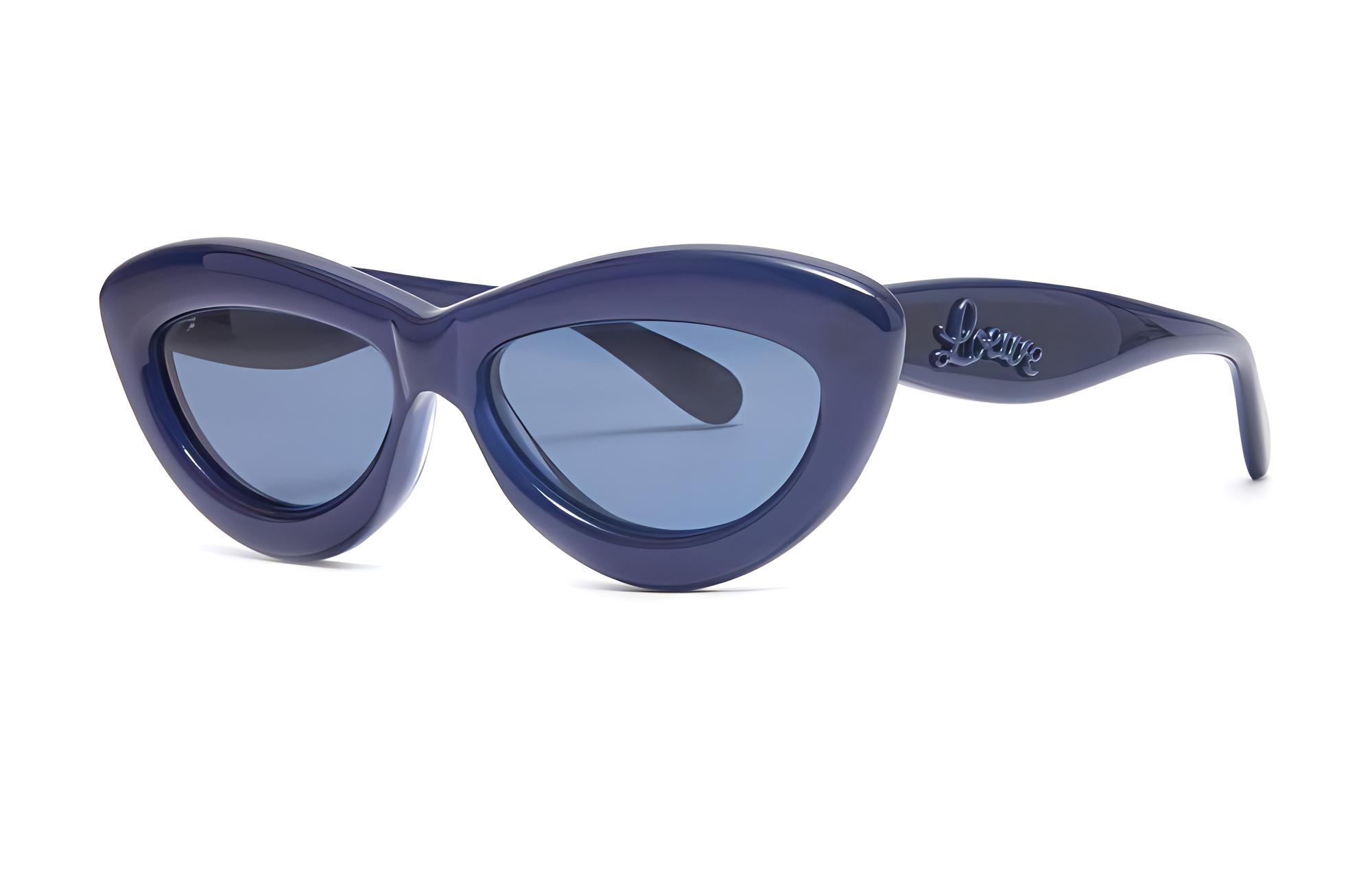 LOEWE Plate Frame Cat Eye Sunglass Women's Blue