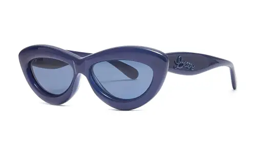 LOEWE Plate Frame Cat Eye Sunglass Women's Blue