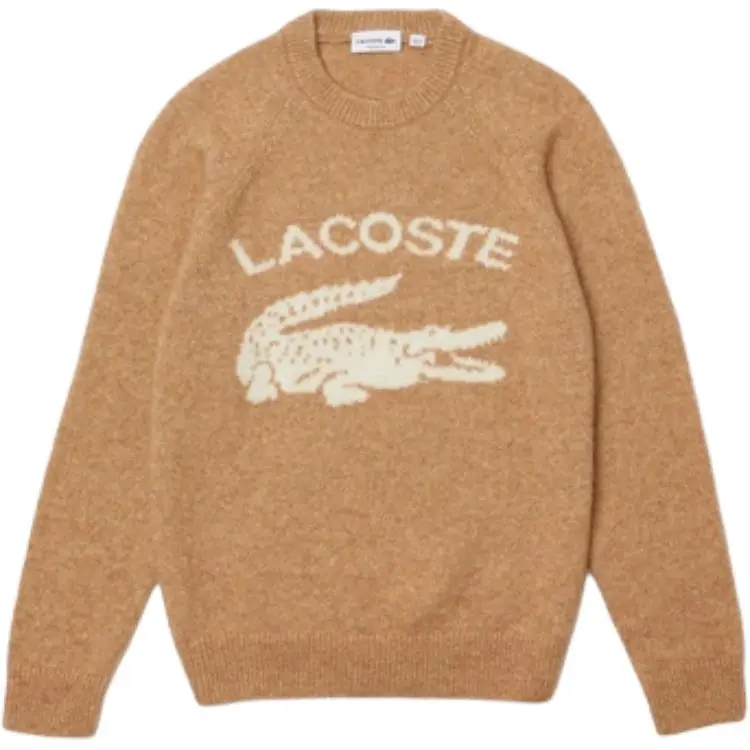 LACOSTE Sweaters Men's Beige Crew Neck Moderate Other