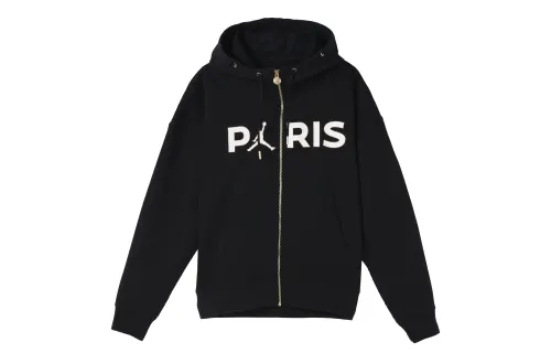 Jordan Lettered hooded sweater Paris Saint-Germain Men's Black
