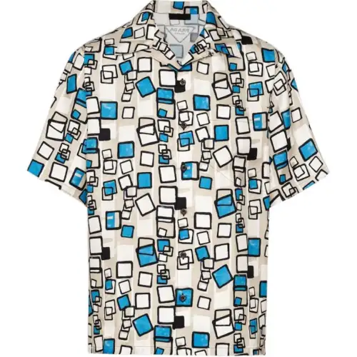PRADA Geometric print Silk Twill Shirt