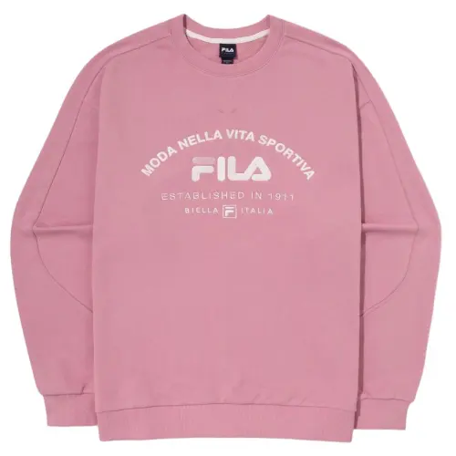 FILA Sweatshirts Unisex Pink Crew Neck Moderate
