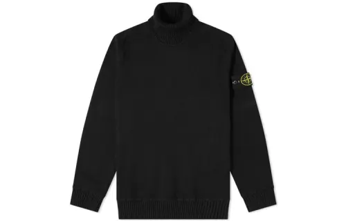 STONE ISLAND Sweaters Men's Black Turtleneck Moderate Other