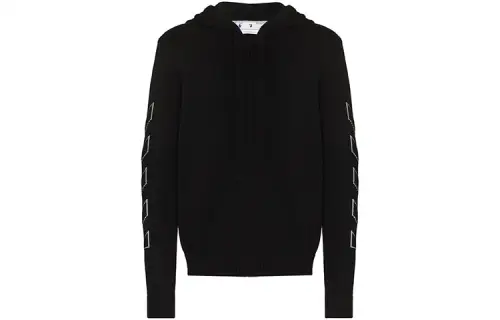 OFF WHITE Diag Outline Knit Zip Hoodie