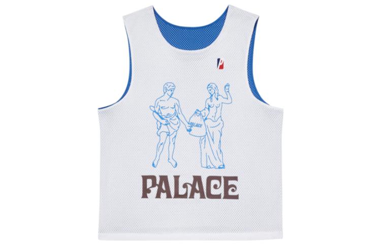 Мужская футболка Palace (бело-синяя)