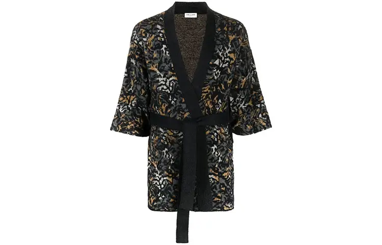 SAINT LAURENT V Neck Tied Short Sleeved Cardigan