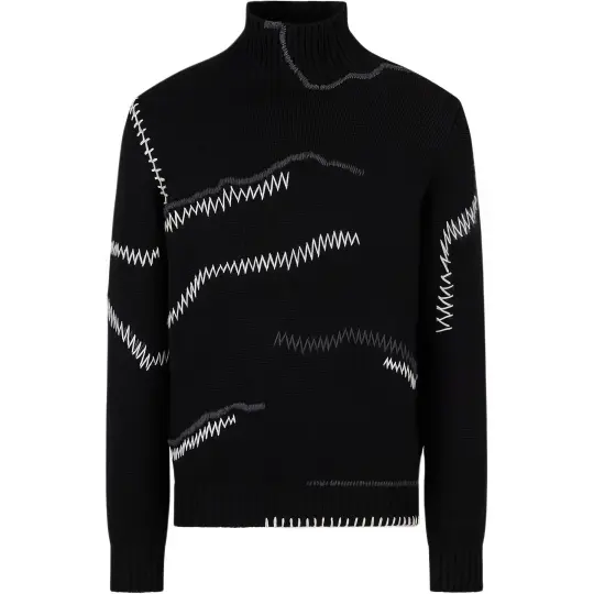 EMPORIO ARMANI Sweaters Men's Black Turtleneck Moderate Other