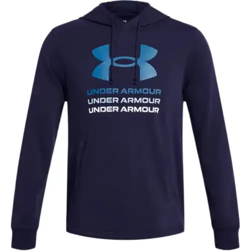 Under Armour Rival Terry Graphic Hoodie Sweatshirt Men's Midnight Marine Blue
