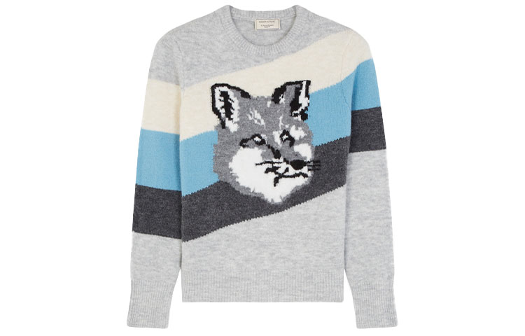Свитер Maison Kitsune Fox Head Jacquard (серый)